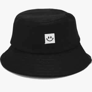 Black and White Smiley Face Bucket Hat